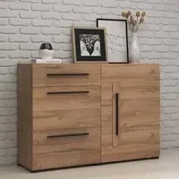 Trail Wooden Sideboard with 1 Door 3 Drawers - Grandson Oak