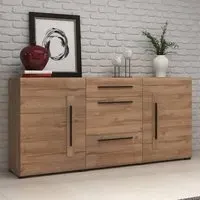 Trail Wooden Sideboard with 2 Doors 3 Drawers - Grandson Oak