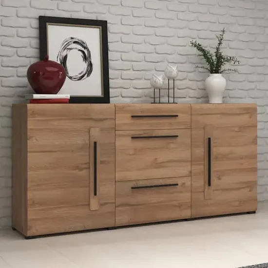 Trail Wooden Sideboard with 2 Doors 3 Drawers - Grandson Oak