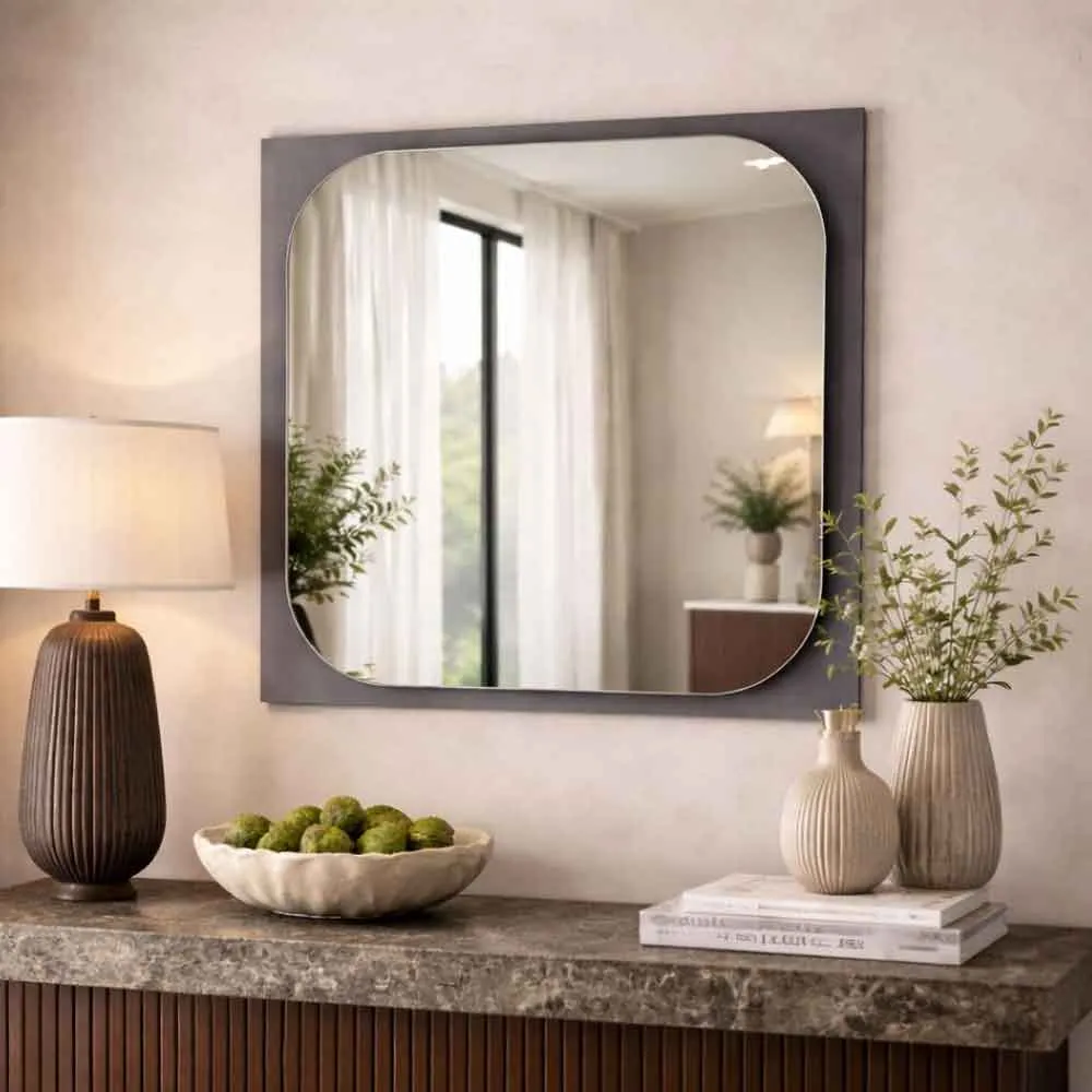 Transparenza Square Wall Mirror - Fume, Melamine product