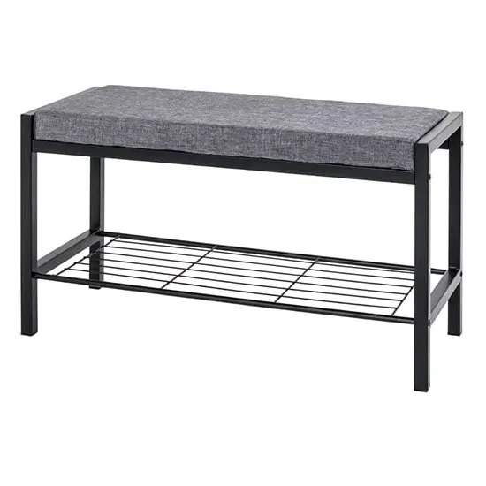 Traverse Metal Shoe Bench - Grey, Fabric image