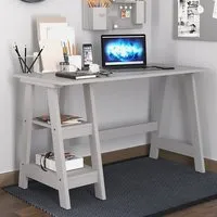 Travis Laptop Desk with 2 Shelves - Grey, MDF