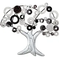 Tree Metal Wall Art - Black and White
