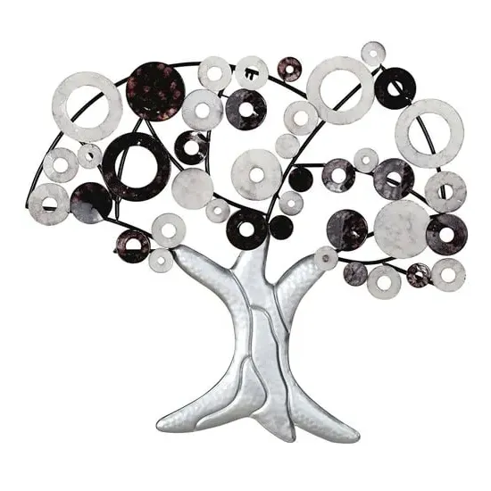 Tree Metal Wall Art - Black and White image