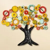 Tree of Life Metal Wall Art - Multicolor and Black