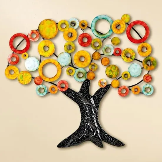 Tree of Life Metal Wall Art - Multicolor and Black