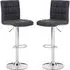 Treno Bar Chairs with Chrome Base - Grey, Faux Leather