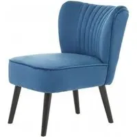 Trento Accent Chair - Blue, Polyester Velvet