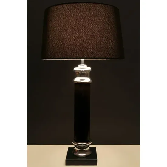 Trento Fabric Shade Table Lamp - Black, Metal image
