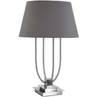 Trento Fabric Shade Table Lamp - Grey, Metal alternate view
