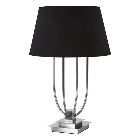 Trento Table Lamp with EU Plug - Black, Metal