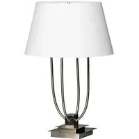 Trento Tiered Table Lamp - White, Satin Nickel