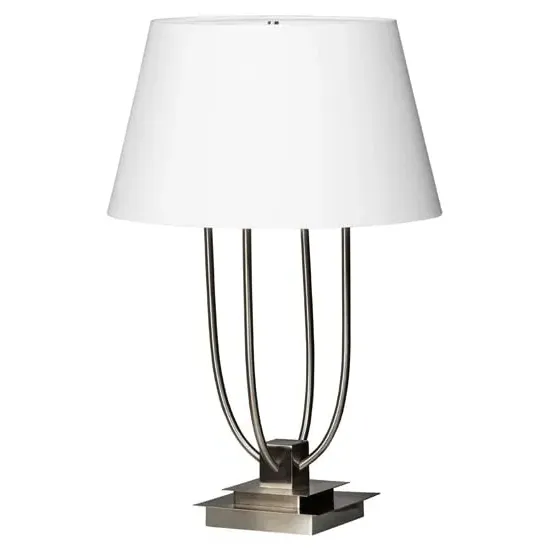 Trento Tiered Table Lamp - White, Satin Nickel image