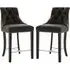 Trento Upholstered Bar Chairs Pair - Black, Faux Leather