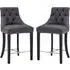 Trento Upholstered Bar Chairs Pair - Grey, Faux Leather