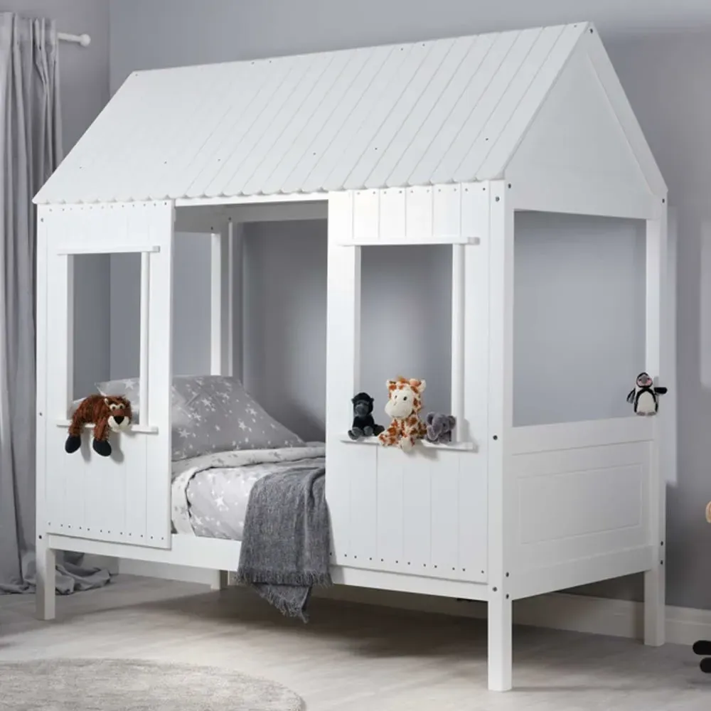 Trenton Single Bed Frame - White