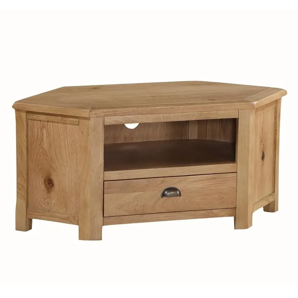 Trevino Corner TV Stand with 1 Drawer - Oak