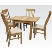 Trevino Small Extendable Dining Table with 4 Chairs - Oak