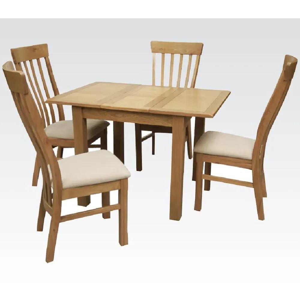 Trevino Small Extendable Dining Table with 4 Chairs - Oak