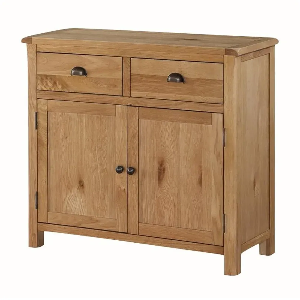Trevino Wooden Sideboard with 2 Doors 2 Drawers - Oak image