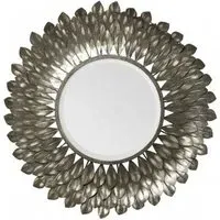 Tribes Round Wall Mirror - Antique Grey, Iron