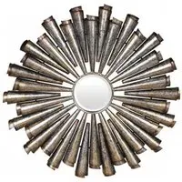 Tribes Round Wall Mirror - Antique Silver