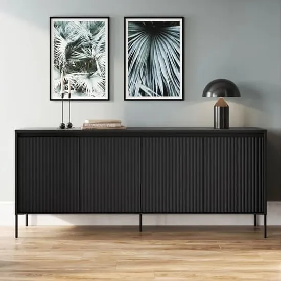 Trier 4-Door Sideboard - Matt Black