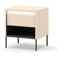 Trier Bedside Cabinet with Drawer and LED - Beige