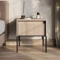 Trier Bedside Cabinet with Drawer - Beige