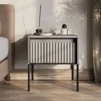 Trier Bedside Cabinet with Drawer - Matt Grey