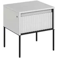 Trier Bedside Cabinet with Drawer - Matt White