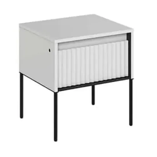 Trier Bedside Cabinet with Drawer - Matt White