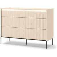 Trier Chest of 6 Drawers with LED - Beige