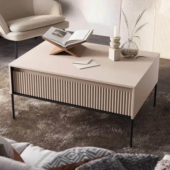 Trier Coffee Table with Drawer - Beige image