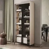 Trier Display Cabinet with LED - Beige