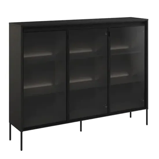 Trier Display Cabinet with LED - Matt Black