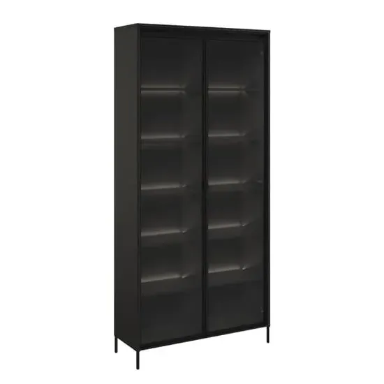 Trier Display Cabinet with LED - Matt Black