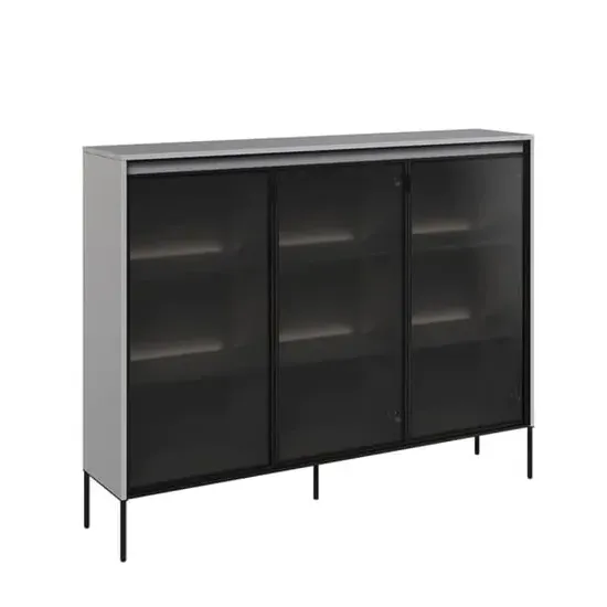 Trier Display Cabinet with LED - Matt Grey