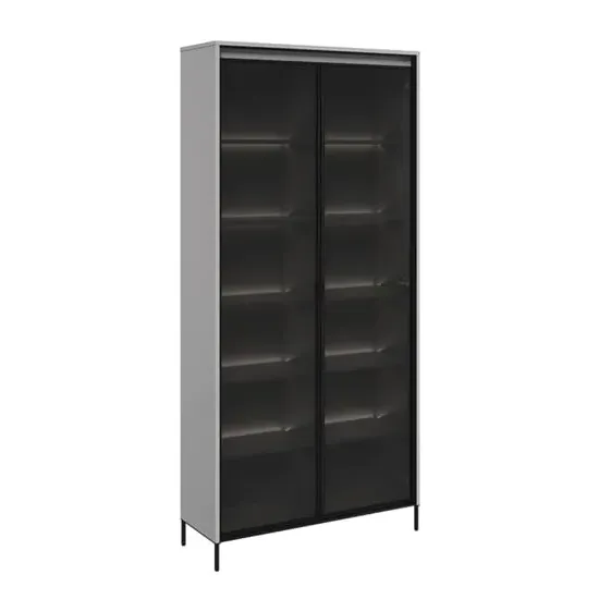 Trier Display Cabinet with LED - Matt Grey