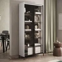 Trier Display Cabinet with LED - Matt White