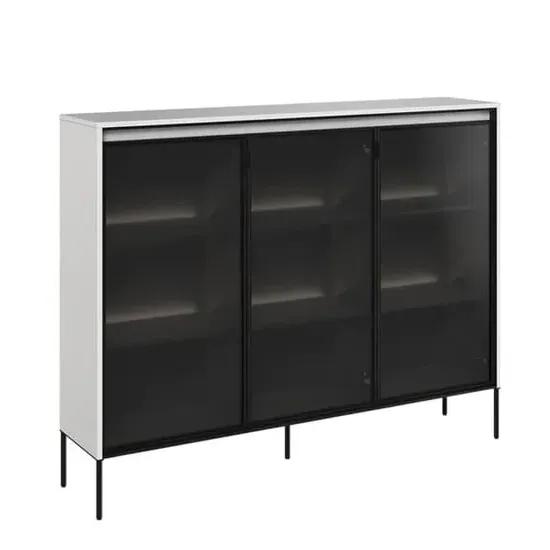 Trier Display Cabinet with LED - Matt White