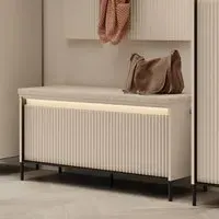 Trier Hallway Seating Bench with Storage and LED - Beige