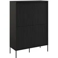 Trier Highboard with 4 Doors - Matt Black