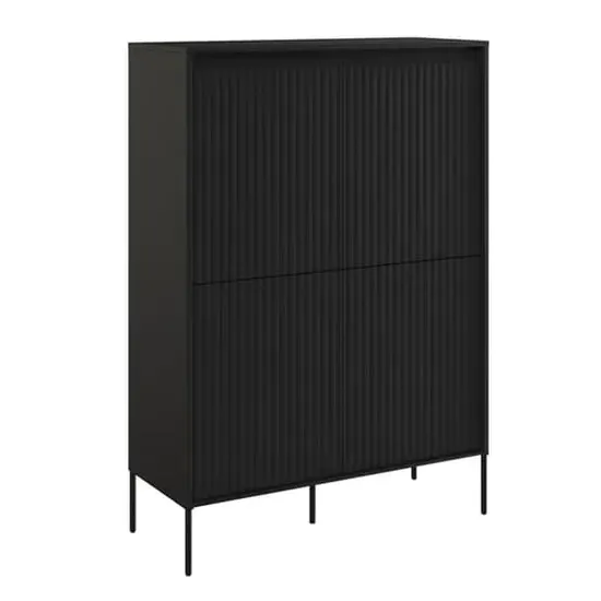 Trier Highboard with 4 Doors - Matt Black