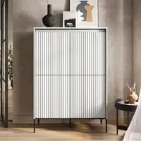 Trier Highboard with 4 Doors - Matt White