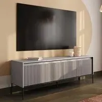 Trier Small TV Stand with 4 Doors - Matt Grey