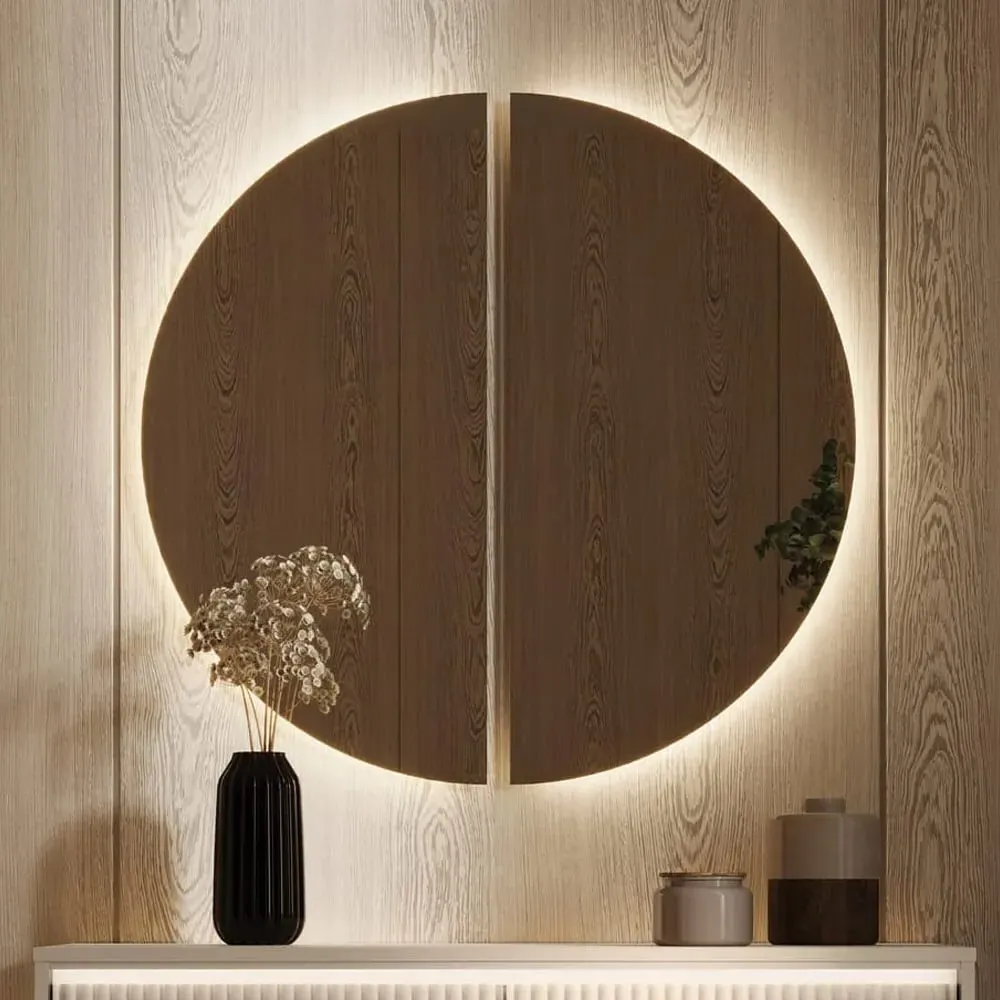 Trier Small Wall Mirror with LED - Clear image