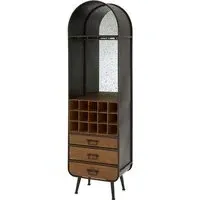 Trigona Bar Cabinet with Wine Storage - Natural, Fir Wood