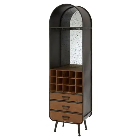 Trigona Bar Cabinet with Wine Storage - Natural, Fir Wood