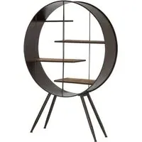 Trigona Bookcase with Metal Frame - Natural, Fir Wood